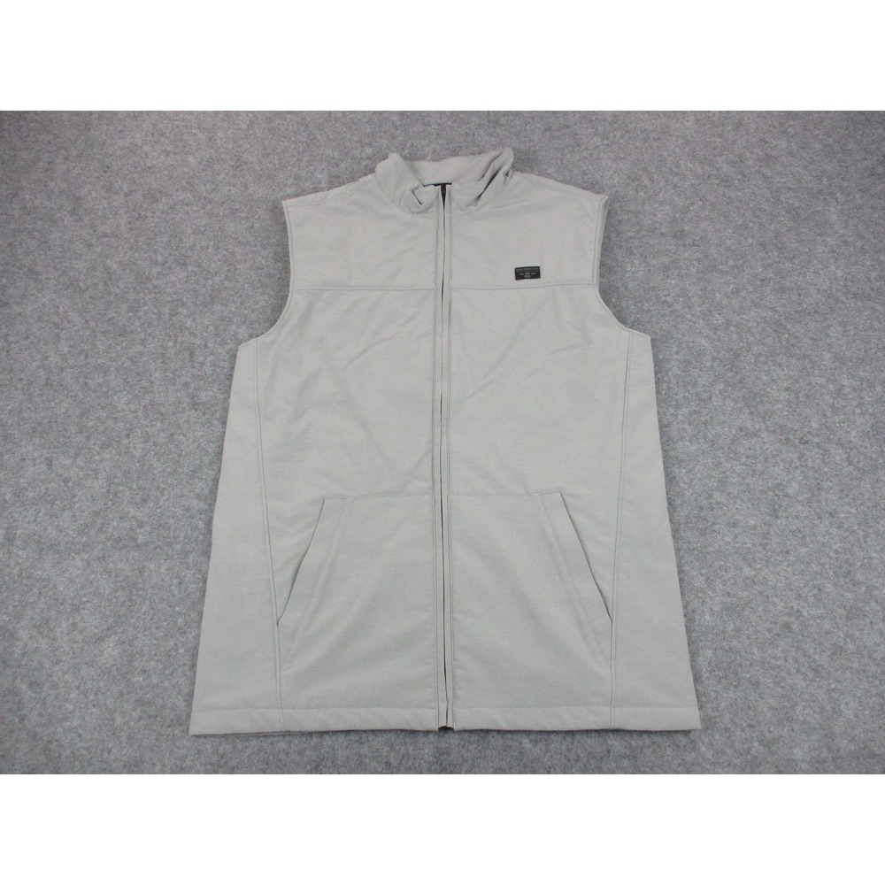 Travis Mathew Vest Mens Small Gray Full Zip Pockets‎ Lightweight Sleeveless Coat